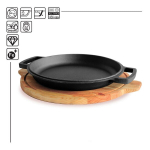 Ketaus keptuvė su mediniu padėklu "HoReCa" 24 cm