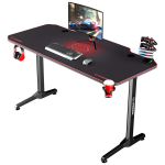 Žaidimų stalas Ultradesk Frag Red, Juodas su raudonu kilimėliu
