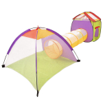 Žaidimų palapinė su tuneliu Selonis 3in1, be kamuoliukų, 120X100x375, mėlyna