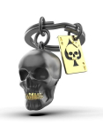 Raktų pakabukas Metalmorphose Black Skull, juodas