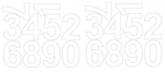 Lipnūs numerių lipdukai Drago, 8 cm, balti/blizgūs