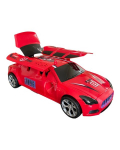 Automobilis su garsais ir &scaron;viesomis, raudonas
