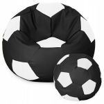 Sėdmai&scaron;is su pufu Ball XXXXL, juodas/baltas