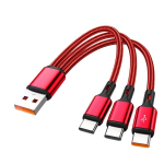 3-in-1 USB-C įkrovimo laidas, Raudona