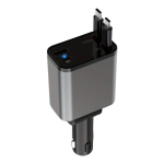 I&scaron;traukiamas 4-in-1 69W įkroviklis su dvigubais USB-C laidais ir PD lizdais.