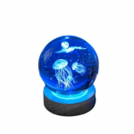 3D medūzos kristalinė naktinė lempa