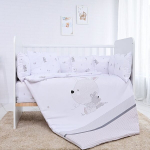 Lorelli vaiki&scaron;kas patalynės komplektas Lilly Little Rabbits, 60x120, 4 dalių