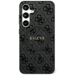 Telefono dėklas - &bdquo;Guess Futera&ldquo; &scaron;arnyrinis dėklas SAMSUNG S25 GUHMS25SG4GFRK (Magnetinis PU 4G žiedas klasikinis logotipas) juodas