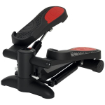 Mini steperis, kompakti&scaron;kas treniruoklis, fitneso steperis su LCD monitoriumi ir neslystančiais pedalais, juodos spalvos