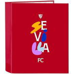 Sevilla FC 4 žiedų segtuvas - SAFTA - Idealu vaikams - Patogus ir universalus - Kokybė ir atsparumas