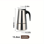 Nerūdijančio Plieno Moka Kavinukas - Italų Stilius ,  450 ml