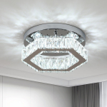 LED lubinis &scaron;viestuvas, kristalinis modernus sietynas, trijų spalvų.