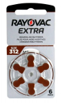 Rayovac Extra elementai klausos aparatams PR41 312, 6 vnt.