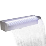 Tvenkinio krioklys, fontanas su LED i&scaron; nerūdijančio plieno, 45 cm