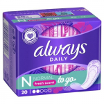 Always Dailies Normal To Go Higieniniai Įklotai, 20 vnt.