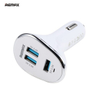 Automobilinis kroviklis&nbsp;Remax CC-302, 3 x USB, 1 x 1.5 A ir 2 x 2.4 A, baltas