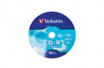 "verbatim" cd-r, 43725, 10 vnt., 700 mb, 52x, 80 min., 12 cm, be spausdinimo galimybės, suvynioti, skirtas duomenų archyvavimui
