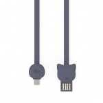 USB laidas Maoxin Vitality Cat Series Lightning, 2.1 A, 1 m, pilkas