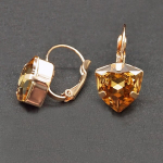 Auskarai moterims DiamondSky &bdquo;Bermuda Triangle (Light Colorado Topaz)&ldquo; su Swarovski kristalais