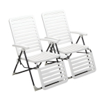 Sulankstomas sodo gultų rinkinys su atramomis kojoms Paplūdimio gultas 2 vnt.