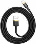 Patvarus USB kabelis iPhone Lightning 1m, juoda/aukso