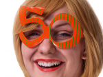 Aksesuaras fotosesijai akiniai 50 metų, oranžiniai