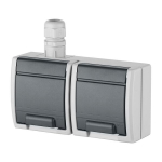 Lizdas Elektro-Plast AQUANT 2x2P+Z Schuko IP65 1245-65