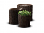 Keter Cylinder vazonų rinkinys, 3 vnt, ruda