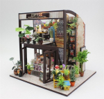 Kūrybinis rinkinys "Pasigamink pats" miniatiūrinis namas 3D konstruktorius COFFEE HOUSE, 18x20x19.7 cm