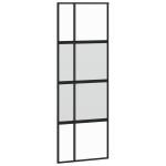 Stumdomos durys juodos 76x205cm grūdintas stiklas/aliuminis 155228