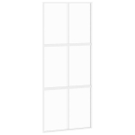 Stumdomos durys baltos 90x205cm grūdintas stiklas/aliuminis 155217