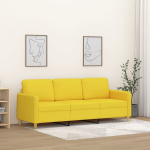 Trivietė sofa, &scaron;viesiai geltonos spalvos, 180cm, audinys