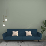 Dvivietė sofa-lova, mėlynos spalvos, aksomas