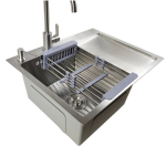 Vieno dubens kriauklė su INOX lizdu 6350L + priedai, be skylės