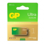 Alkalinės baterijos 9V GP ULTRA, 1 vnt.