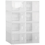 Modulinė lentynų sistema su 8 skyreliais, sujungiamos lentynos, 25 cm x 35 cm x 19 cm, skaidrios