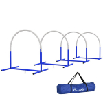 &Scaron;unų dresūros ir agility rinkinys, 4 lankai pradedantiesiems su krep&scaron;iu, 88x64x95 cm