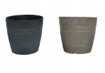 Apvalus dryžuotas plastikinis 22 cm vazonas
