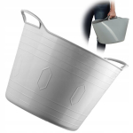 Plastikinis skalbinių krep&scaron;elis, universalus, 26L, kvadratinis, pilkas