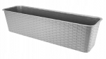 Balkono vazonas rotango dėžė pilka 60 cm, 60 cm