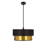 Pakabinamas &scaron;viestuvas Candellux Erna, satino apdaila, E27 1x60W, juodai auksinis gaubtas