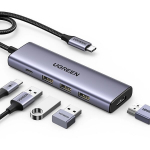 UGREEN 5-in-1 USB-C centras - HDMI - 3 USB-A 3.0 prievadai - Greitas įkrovimas - Suderinamas su MacBook ir XPS