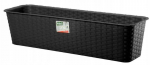 Balkono dėžė antracito spalvos rotango 60 cm