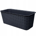 Balkono dėžė antracito spalvos rotango 40 cm, 40 cm