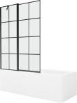 Vonia Mexen Cubik su apdaila ir stiklo sienele, 160x70 cm + 120 cm
