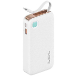 Atsarginis maitinimo &scaron;altinis ("Power Bank") USAMS Powerbank ze zwijanym kablem Retractable Lightning 10000 mAh PD 20W Fast Charge XY Series biały|white 10KCD22502 (US-CD225)