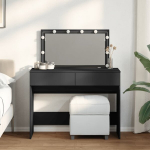 Kosmetinis staliukas su led, juodos spalvos, 100x40x120cm