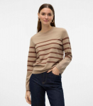 Vero Moda moteri&scaron;kas megztinis 10309324*01, smėlio spalvos/rudas
