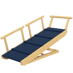 "PawHut" rampa &scaron;unims Sulankstoma rampa su nuimamais turėklais, neslystanti pagalba &scaron;unims iki 40 kg, 85 x 40 x 78,5 cm, Nature | Aosom, Natūrali mediena
