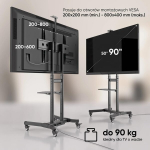 Mobilus Tv stovas Onkron Ts1891, 50-90", juodas